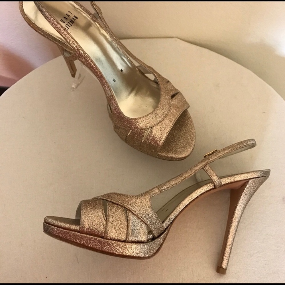 Stuart Weitzman gold heels